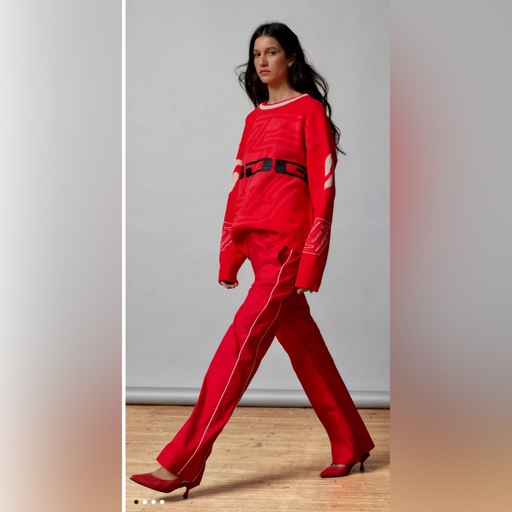 BDG Urban Outfitters Kendra Red Piped Pants stripe size 2 - Picture 2 of 7
